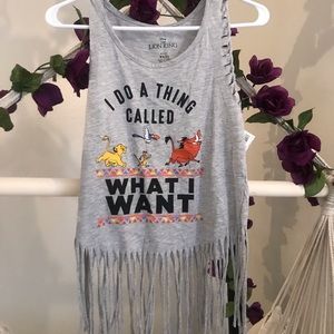 Disney’s the lion king cropped top with fringe